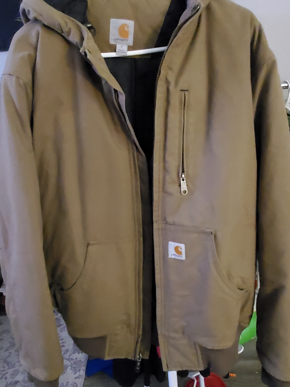 Carhartt Brown Hooded Work Puffer Jacket